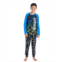 Jellifish Kids Toddler|Child Boys 3-Piece Pajama Set Kids Sleepwear Long Sleeve Top with Long Cuffed Pants and Matching Shorts PJ Set