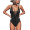 CUPSHE Womens Solid Color V Neck Lace Up One Piece Swimsuit
