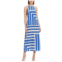 Donna Morgan Womens Striped Sleeveless Maxi Dress