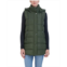 Sebby Collection Womens Long Puffer Vest with Detachable Hood