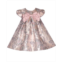 Bonnie Baby Baby Girls Short Sleeve Floral Metallic Dress