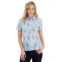 Nautica Jeans Womens Floral-Print Button-Down Camp Shirt