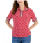 Nautica Jeans Womens Circle-Link Short-Sleeve Polo Top