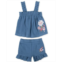 Baby Essentials Baby Girls Cotton Chambray Top and Shorts 2 Piece Set