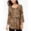 JM Collection 3/4-Sleeve Printed Tunic Top