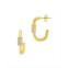Sterling Forever Womens Oval Carabiner Gold Plated Hoop Earrings