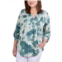 NY Collection Plus Size Knit 3/4 Sleeve Roll Tab Top
