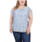 NY Collection Plus Size Lace Petal Sleeve Top