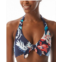 Carmen Marc Valvo Womens Printed Halter Bikini Top
