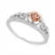 Enchanted Disney Fine Jewelry Diamond Belle Rose Tiara Ring (1/4 ct. t.w.) in 10k White & Rose Gold