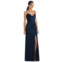 Dessy Collection Womens Cowl-Neck Draped Wrap Maxi Dress with Front Slit
