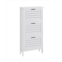 HOMCOM Modern Shoe Cabinet with 3 Flip Drawers for 6 Pairs White