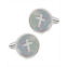 Ox & Bull Trading Co. Mens Cross Mother of Pearl Stainless Steel Cufflinks