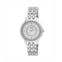 Bob Mackie Unisex Crystal Dial Scallop Bezel Silver-tone Base Metal Bracelet Watch 36mm