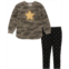 Kids Headquarters Baby Girls Fleece Camouflage Slit-Hem Tunic and Foil-Star Leggings 2 Piece Set