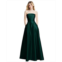 Alfred Sung Strapless Bias Cuff Bodice Satin Gown with Pockets
