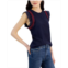 Nautica Jeans Nautica Womens Cotton Round-Neck Ruffle Sleeve Top