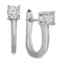 TruMiracle Diamond Leverback Hoop Earrings (1/2 ct. t.w.) in 10k White Gold