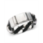 Sutton by Rhona Sutton Stainless Steel and Black Leather Chain Bracelet