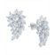 Arabella Cubic Zirconia Cluster Drop Earrings in Sterling Silver