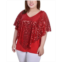 NY Collection Plus Size Sequin-Front Poncho Top