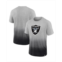 Fanatics Mens Heathered Gray Black Las Vegas Raiders Team Ombre T-shirt