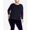 AVENUE Plus Size Carina Cable Knit Round Neck Sweater