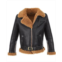 Furniq UK Mens Shearling Flying Jacket Silky Brown with Ginger Curly Wool