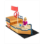 SUGIFT Kids Pirate Boat Wooden Sandbox Children Outdoor Playset