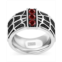 Wonder Fine Jewelry Mens Garnet Spiderman Web Ring (3/4 ct. t.w.) in Sterling Silver
