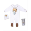 Royal Baby Collection Baby Royal Baby Organic Cotton Gloved Footed Coverall With Hat in Gift Box