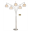 Artiva USA Zucca 89 5-Arch Brushed Steel LED Floor Lamp with Dimmer