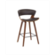 Armen Living Jagger Modern Wood and Faux Leather Counter Height Bar Stool