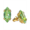 Swarovski Gold-Tone Green Kite-Cut Crystal Stud Earrings