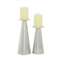 Rosemary Lane Stainless Steel Glam Candle Holder Set of 2