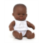 MINILAND 8.75 Newborn Baby Doll African Boy Set 3 Piece