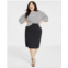 On 34th Plus Size Double-Weave Pencil Skirt