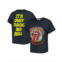 Daydreamer Womens Black Distressed Rolling Stones Graphic Reverse Girlfriend T-shirt