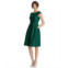 Alfred Sung Womens Cap Sleeve Pleated Cocktail Dress with Pockets