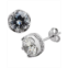 Sutton by Rhona Sutton Sutton Sterling Silver Round Stud Earrings With Cubic Zirconia Trim