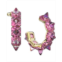 Swarovski Gold-Tone Chroma Pink Spiky Crystal Hoop Earrings
