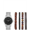 Folio Mens Silver-Tone Bracelet Watch Gift Set 44mm