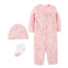 Carters Baby Girls Take Me Home Gown with Hat and Socks 3 Piece Set