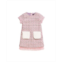IMOGA Collection Little Girls TANNER FW23 LILAC NOVELTY JACQUARD AND FAUX FUR POCKET DRESS