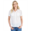 Nautica Jeans Womens Cotton Dobby Short-Sleeve Camp Shirt