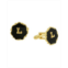1928 Jewelry 14K Gold-Plated Enamel Initial L Cufflinks