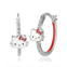 Hello Kitty Womens Cubic Zirconia and Enamel Hoop Earrings