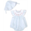 Baby Essentials Baby Girls Woven Cotton Floral-Print Romper and Hat 2 Piece Set