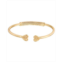 2028 14K Gold-tone Heart Cross Coil Spring C-Cuff Bracelet