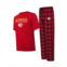 College Concepts Mens Red Black Atlanta Hawks Arctic T-shirt and Pajama Pants Sleep Set
